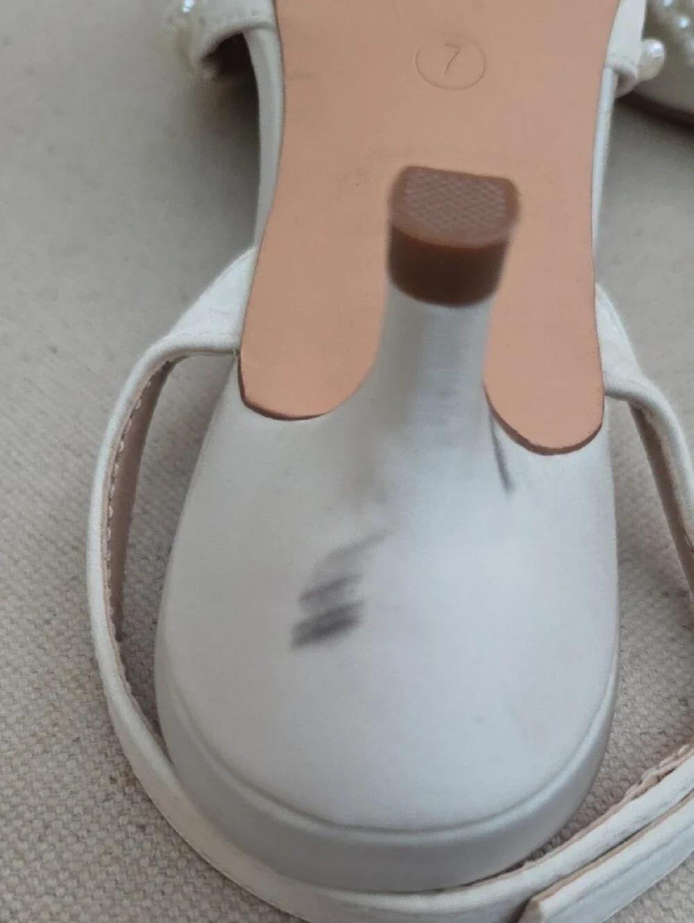 Lulu's White Pearl-Trim Pointed Slingback Flats Sz. 7